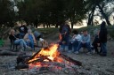 bon fire on the sand bar