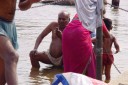 bathing with cell phone, Hampi