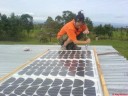 Rie mounting the panels