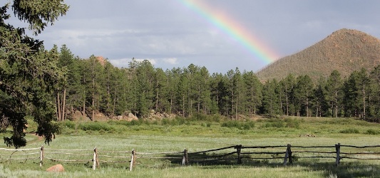 Kai Staats: Rainbow over Buffalo Peak Ranch