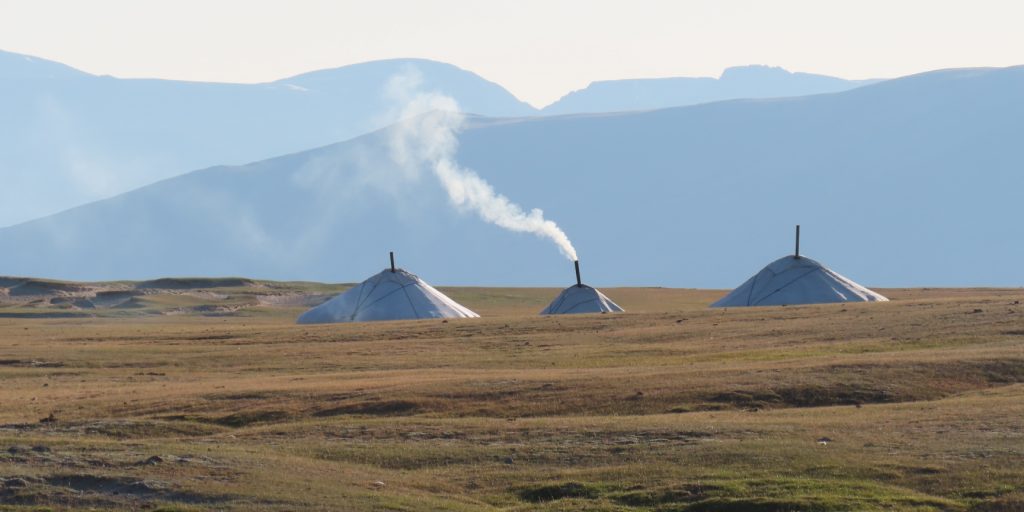 Three gers, Altai National Park, Mongolia