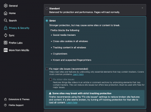 Configure Firefox security