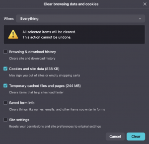 Clear your web browser's cache